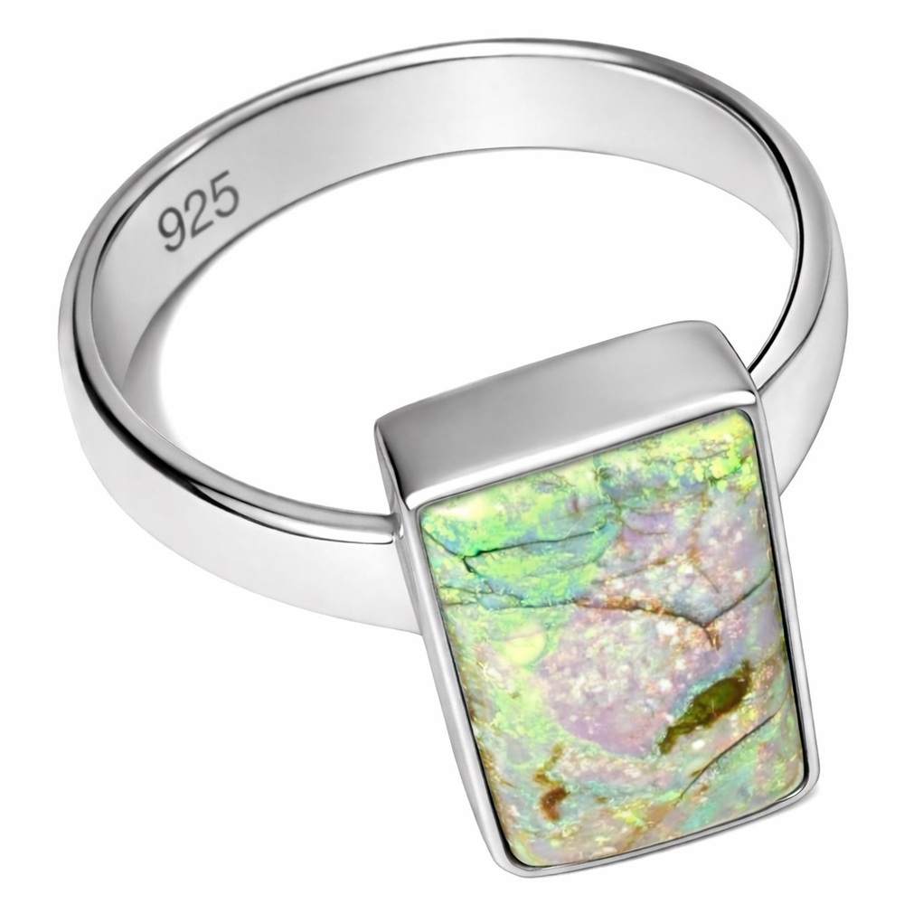 Rectangular Fire Opal~ Rainbow Flash Iridescent S… - image 5